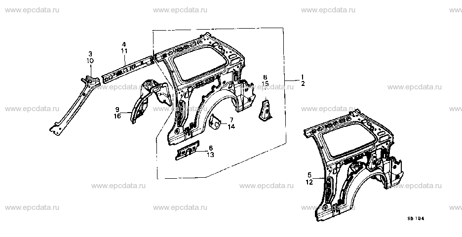 B-49-7 BODY STRUCTURE COMPONENTS (3D)