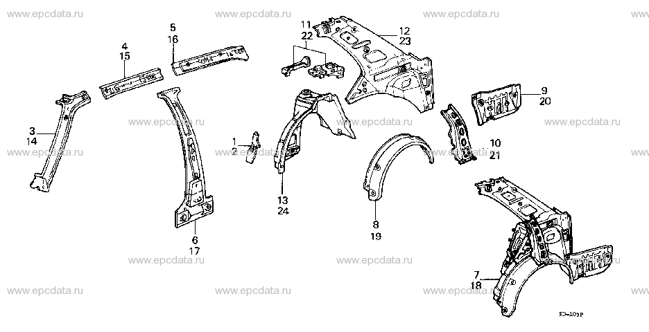 B-49-8 BODY STRUCTURE COMPONENTS (4D)