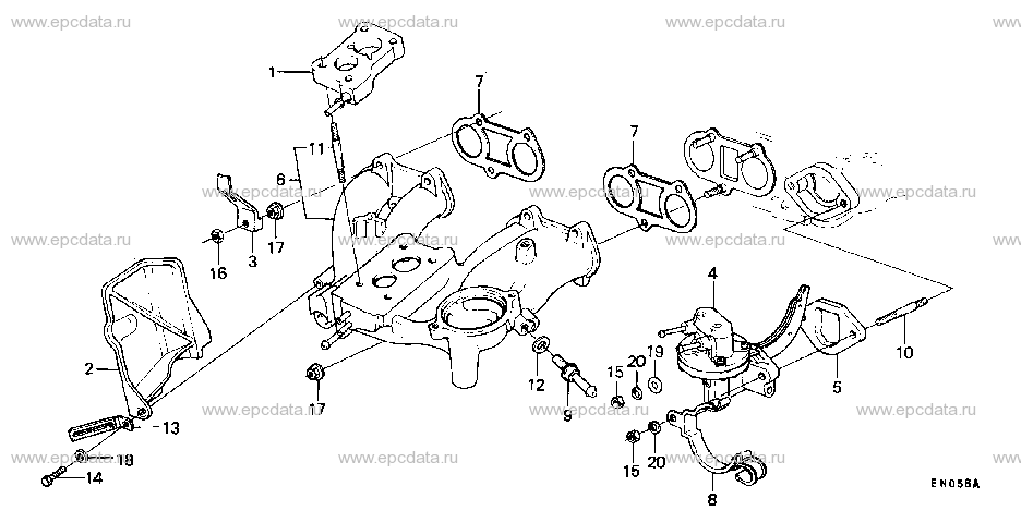 E-3 CARBURETOR INSULATOR/ MANIFOLD/FUEL PUMP (1)