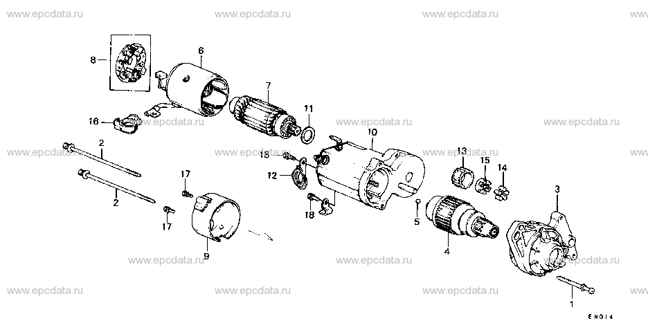 E-7-2 STARTER MOTOR COMPONENT (DENSO)(2)