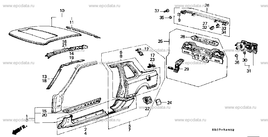 B-49-2 BODY STRUCTURE COMPONENTS (3)
