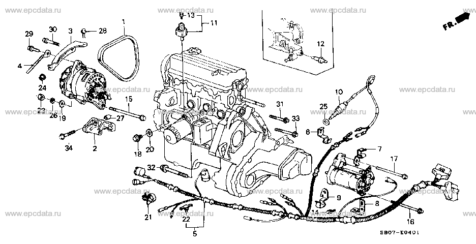 E-4-1 ENGINE SUB CORD/CLAMP