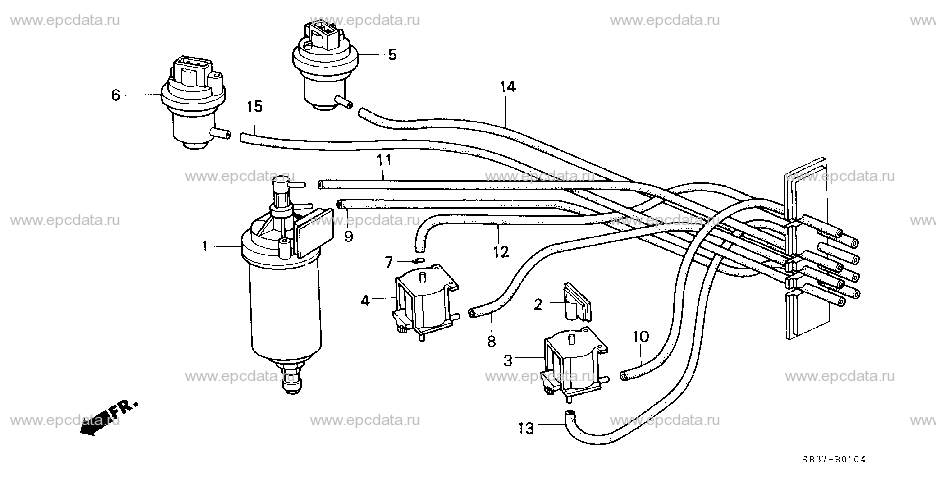 B-1-4 CONTROL BOX TUBING (X) (0S200001-)