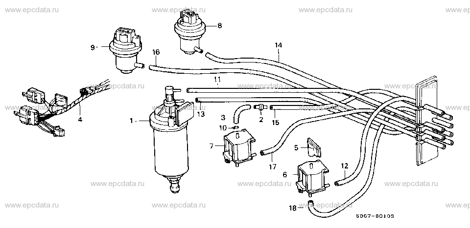 B-1-3 CONTROL BOX TUBING ('86) (X)