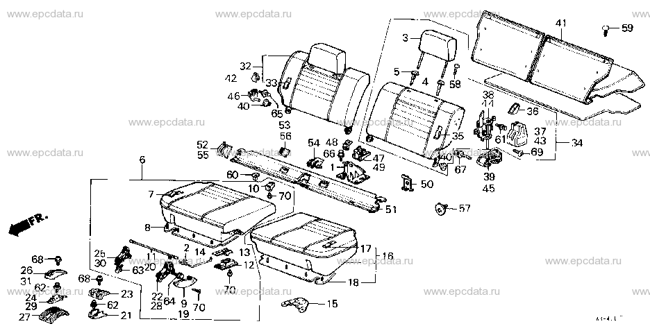 B-41-1 REAR SEAT COMPONENT (2) ('86,'87)