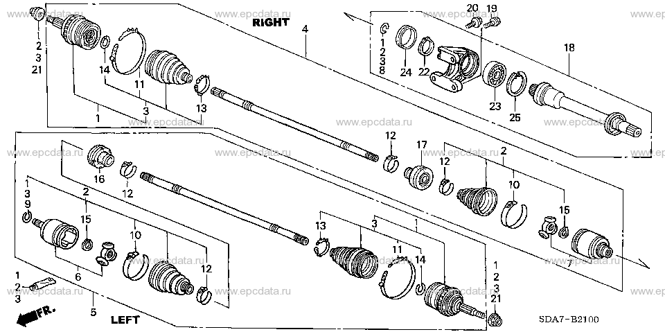 B-21 FRONT DRIVESHAFT/HALF SHA FT(L4)(MT)
