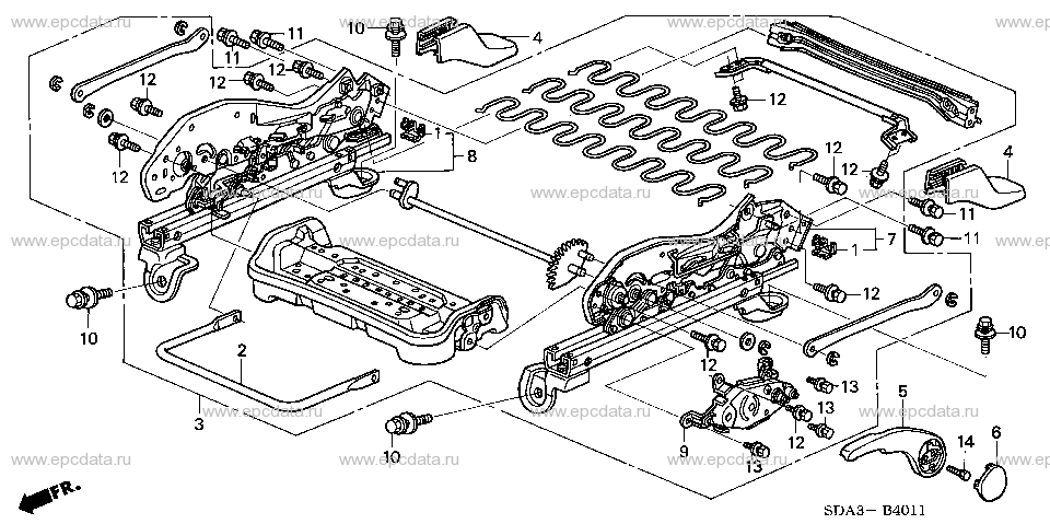 B-40-10 FRONT SEAT COMPONENTS (L.)(MANUAL HEIGHT)