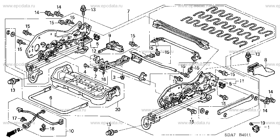 B-40-11 FRONT SEAT COMPONENTS (L.)(POWER HEIGHT)