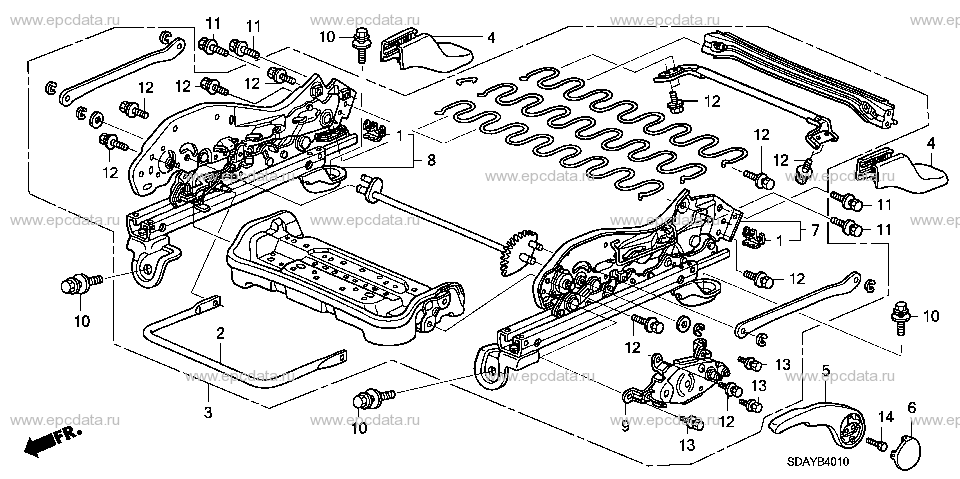B-40-10 FRONT SEAT COMPONENTS (L.)(MANUAL HEIGHT)
