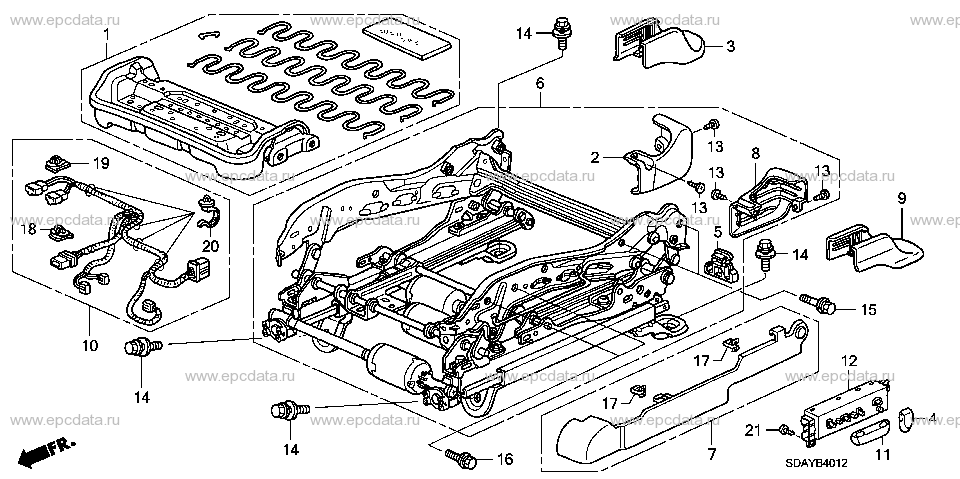 B-40-12 FRONT SEAT COMPONENTS (L.)(FULL POWER SEAT)