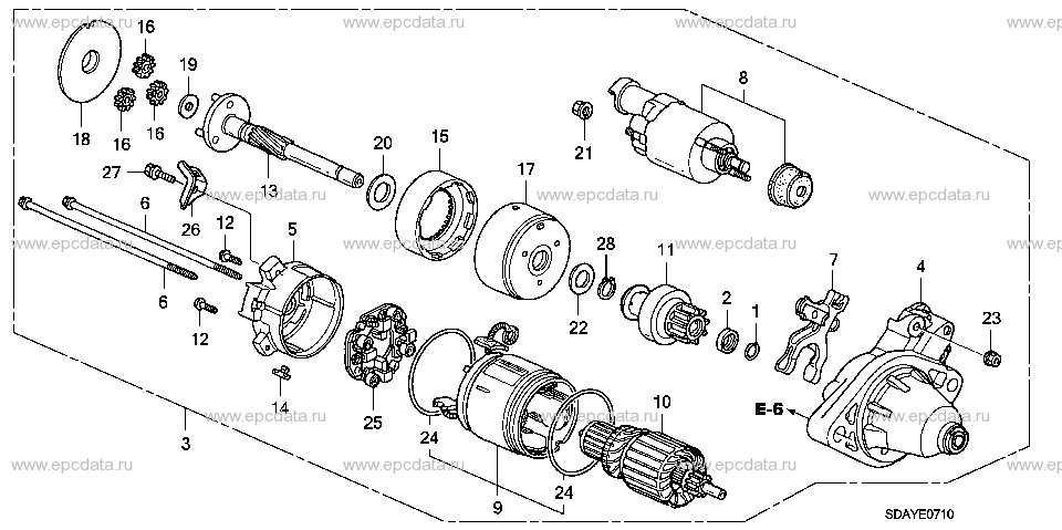 E-7-10 STARTER MOTOR (DENSO) (L4)
