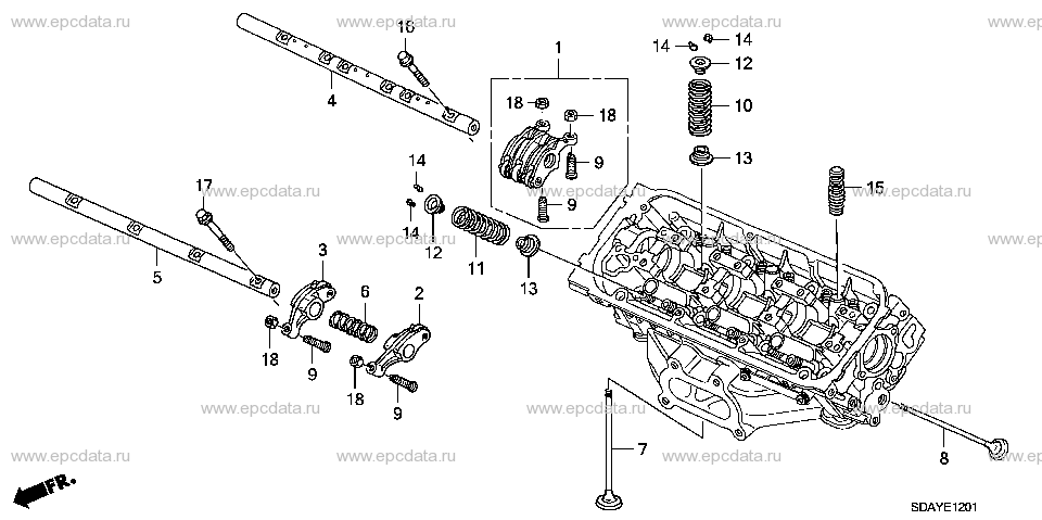E-12-1 VALVE/ROCKER ARM (FRONT) (V6)
