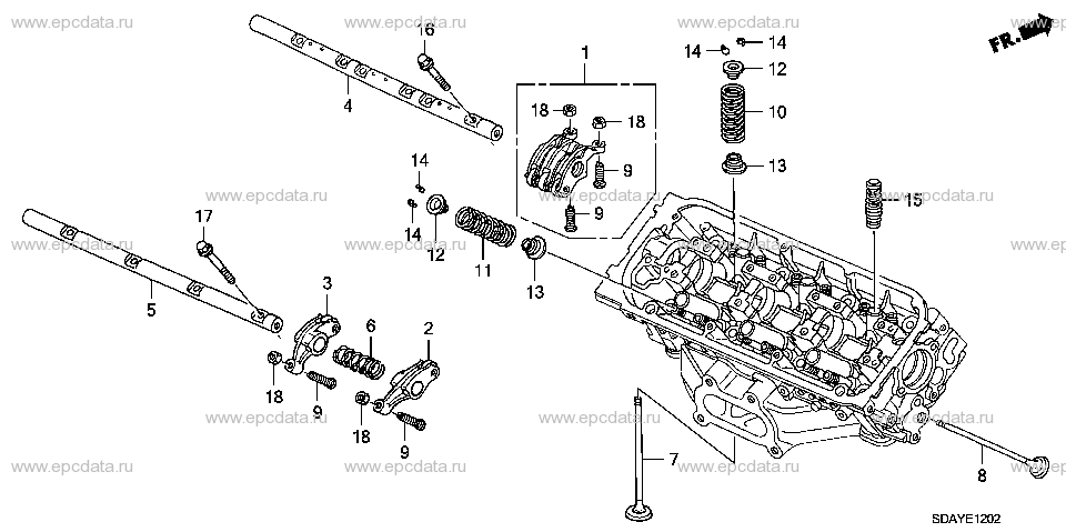 E-12-2 VALVE/ROCKER ARM (REAR) (V6)