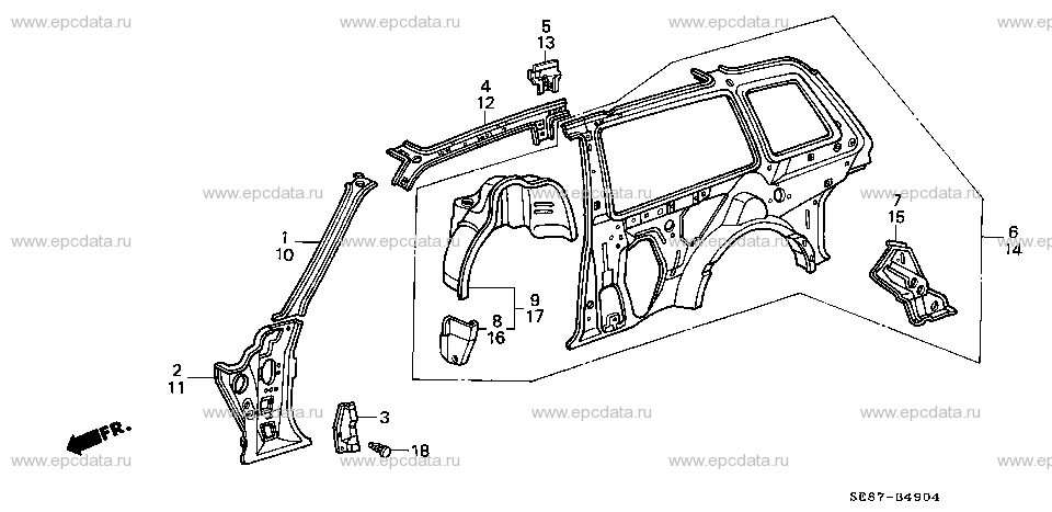 B-49-4 BODY STRUCTURE COMPONENTS (5)(2D)