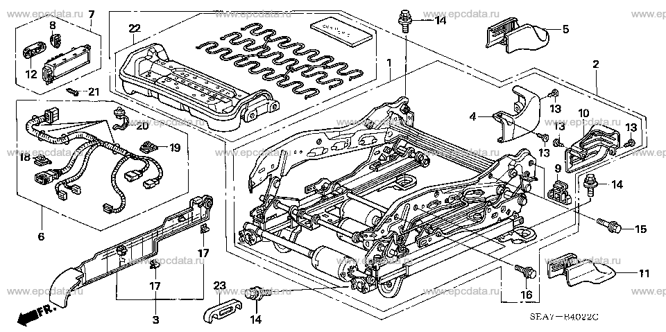 B-40-22 FRONT SEAT COMPONENTS (R.)(FULL POWER SEAT)