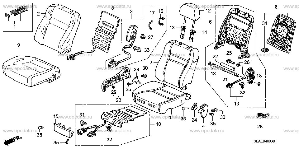 B-40-3 FRONT SEAT (R.)(LH)(2) Applicabile: LH