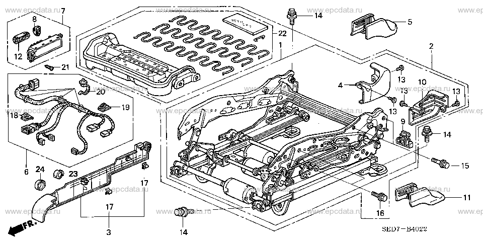 B-40-22 FRONT SEAT COMPONENTS (R.)(FULL POWER SEAT)