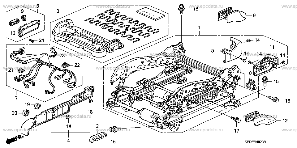 B-40-23 FRONT SEAT COMPONENTS (R.)(FULL POWER SEAT)