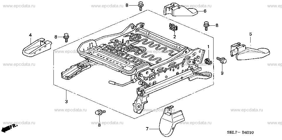 B-40-10 FRONT SEAT COMPONENTS (L.)