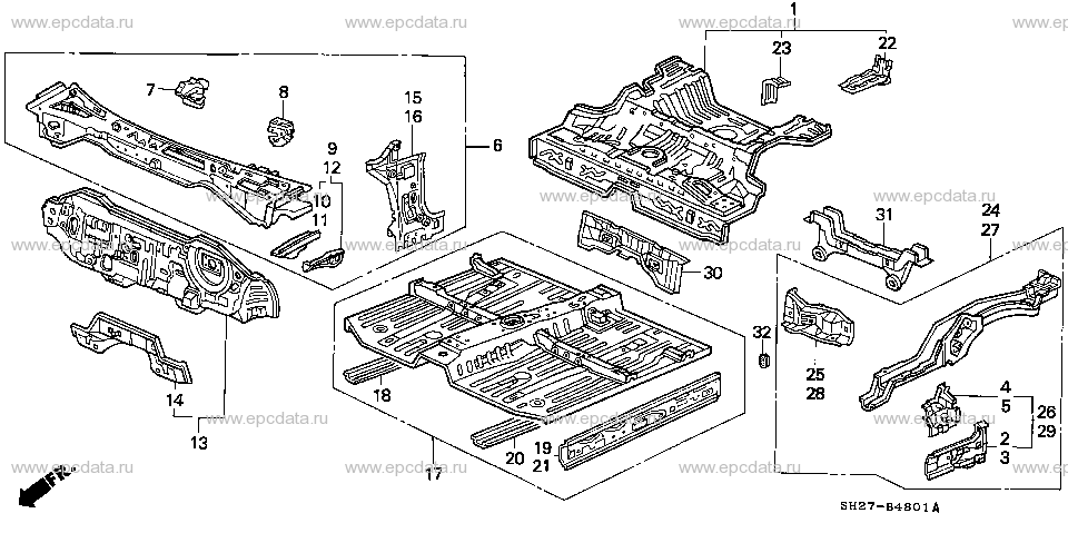 B-48-1 BODY STRUCTURE COMPONENTS (INNER PANEL)(1)