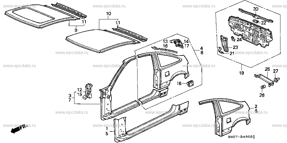 B-48-2 BODY STRUCTURE COMPONENTS (OUTER PANEL)