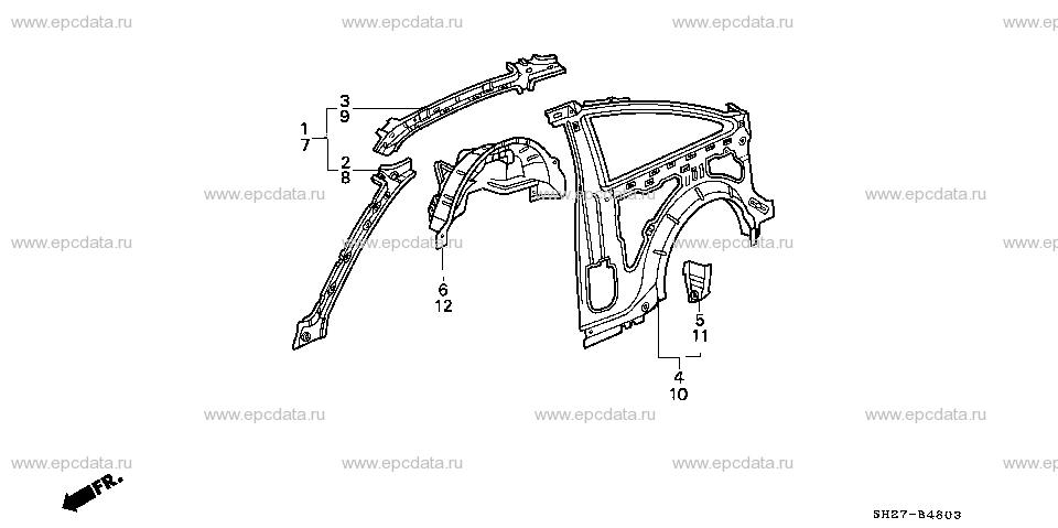 B-48-3 BODY STRUCTURE COMPONENTS (INNER PANEL)(2)