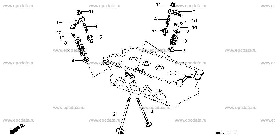 E-12-1 VALVE/ROCKER ARM (DOHC)