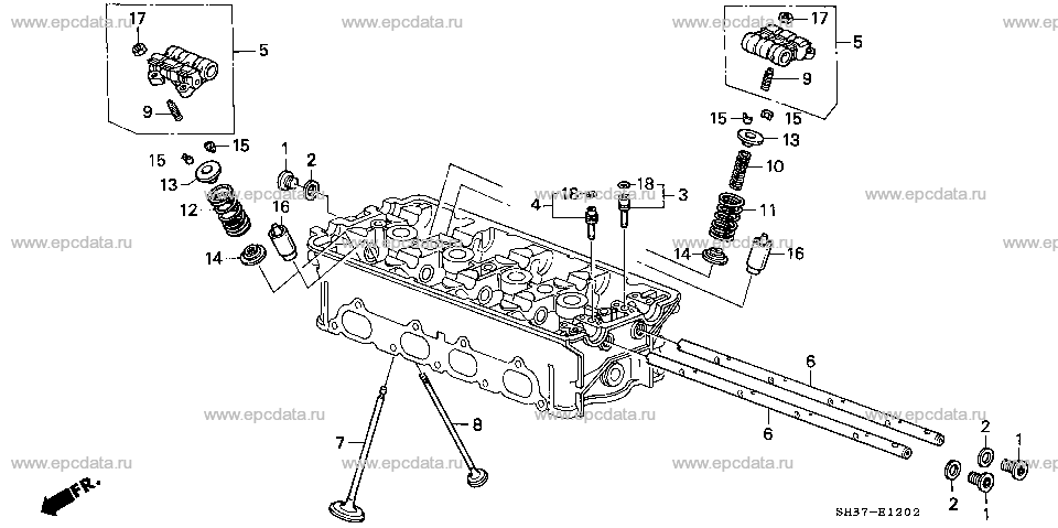 E-12-2 VALVE/ROCKER ARM (DOHC) (VTEC)