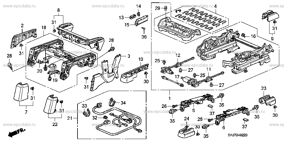 B-40-22 FRONT SEAT COMPONENTS (R.)('08-)(2)