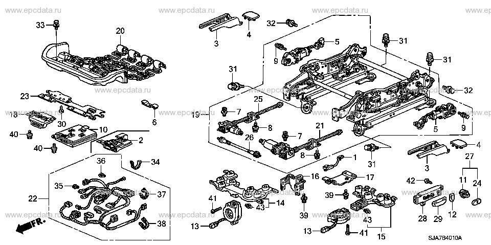 B-40-10 FRONT SEAT COMPONENTS (L.) (-'08)
