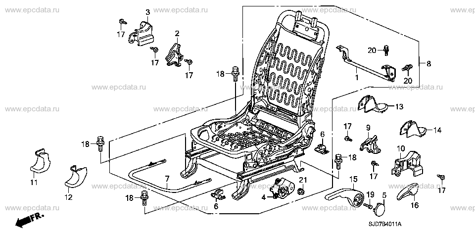B-40-11 FRONT SEAT COMPONENTS(L.) (MANUAL HEIGHT)