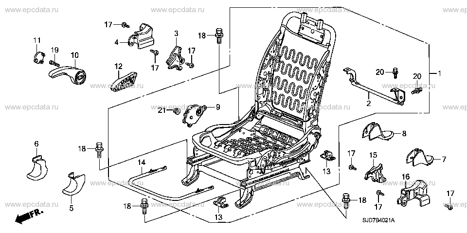 B-40-21 FRONT SEAT COMPONENTS(R.) (MANUAL HEIGHT)