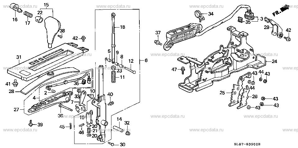 B-35 SELECT LEVER (LH) Applicabile: LH