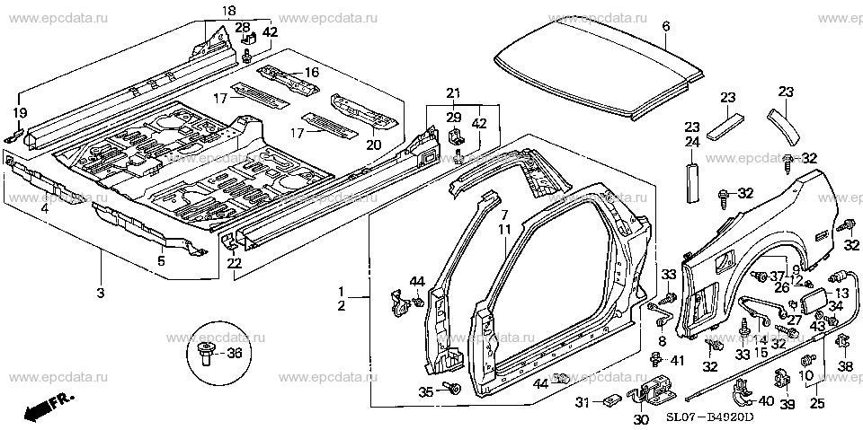 B-49-20 BODY STRUCTURE COMPONENTS (OUTER PANEL)