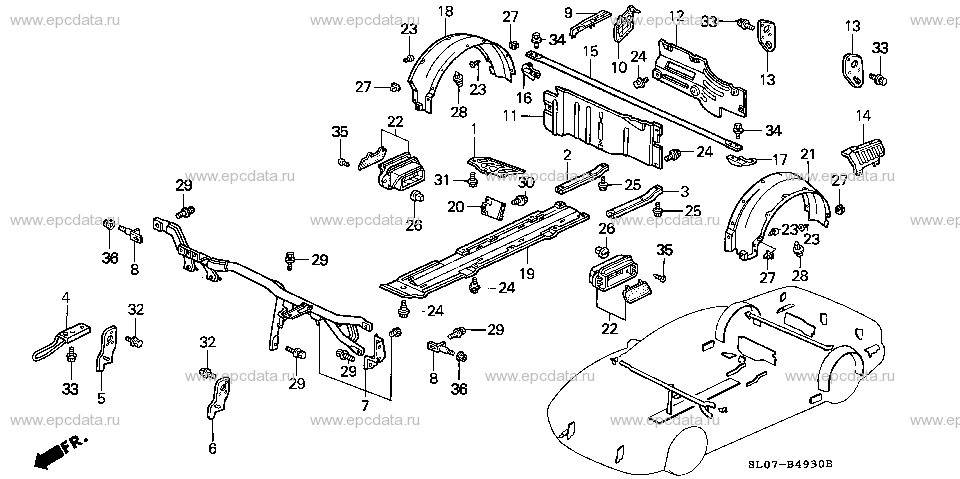 B-49-30 BODY STRUCTURE COMPONENTS (STEERING HANGER BEAM)