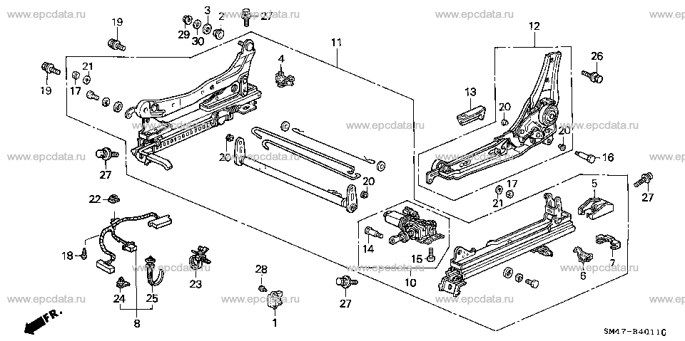 B-40-11 FRONT SEAT COMPONENTS (L.)(POWER)(1)