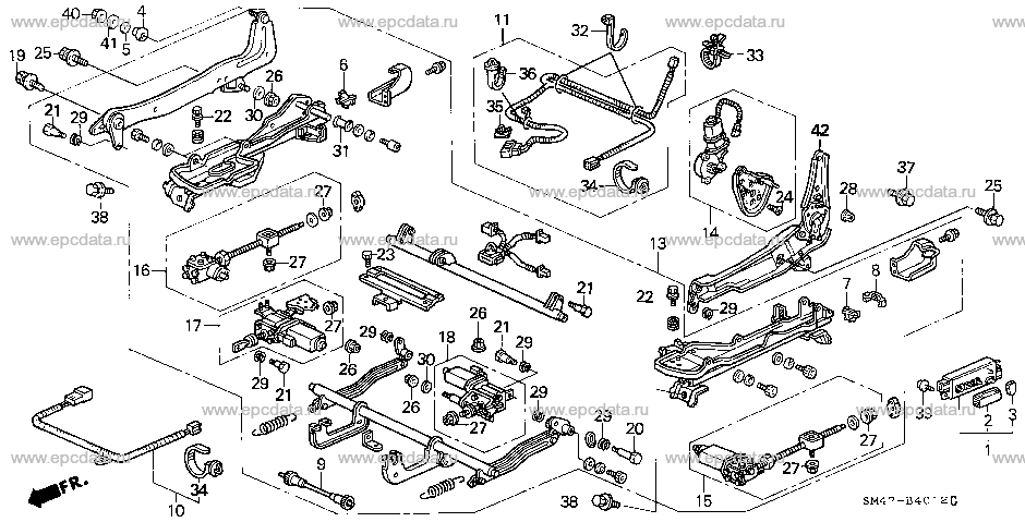 B-40-12 FRONT SEAT COMPONENTS (L.)(POWER)(2)