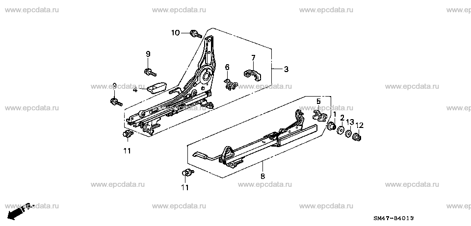 B-40-13 FRONT SEAT COMPONENTS (R.)