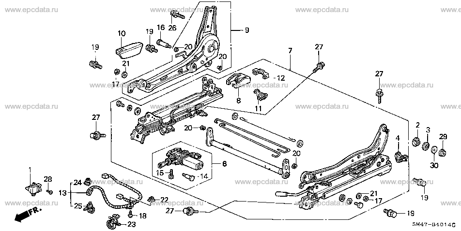 B-40-14 FRONT SEAT COMPONENTS (R.)(POWER)(1)