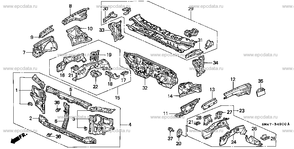 B-49 BODY STRUCTURE COMPONENTS (FRONT BULKHEAD)