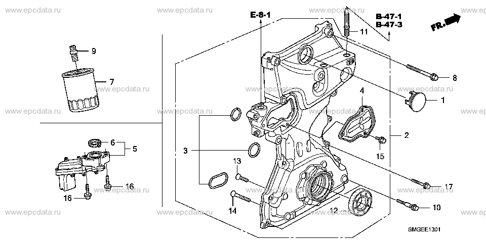 15101-RNA-A00 - Genuine Honda O-Ring Set, Oil Pump