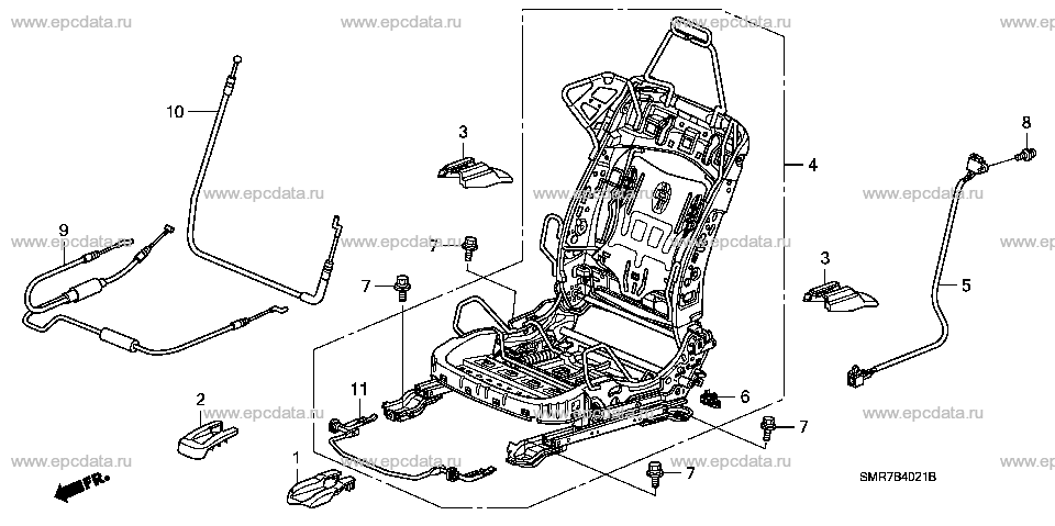 B-40-21 FRONT SEAT COMPONENTS(R.) (2.0L)