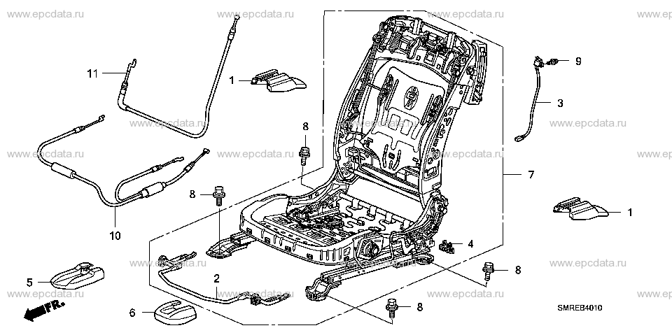 B-40-10 FRONT SEAT COMPONENTS(L.) (1.4L) (1.8L) (DIESEL)