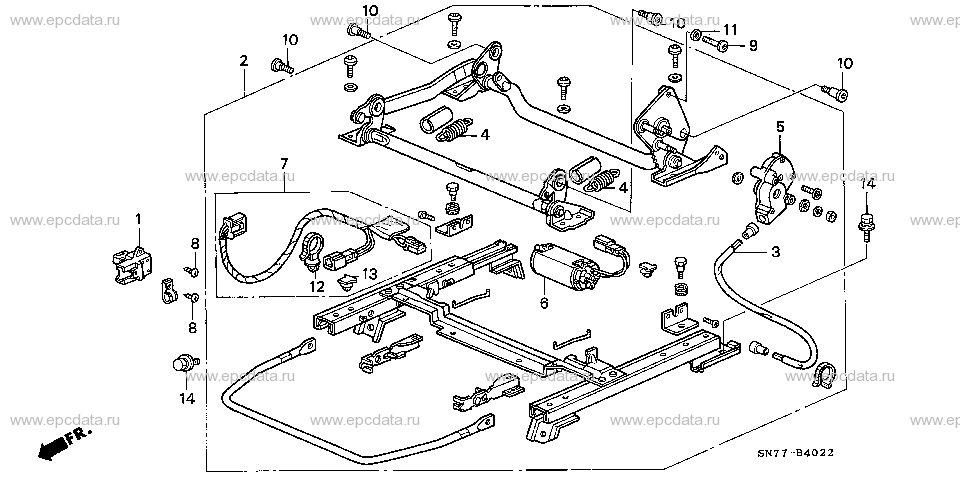 B-40-22 FRONT SEAT COMPONENTS (R.)(POWER)(-'94)