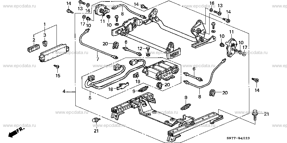 B-40-23 FRONT SEAT COMPONENTS (R.)(POWER)('96)