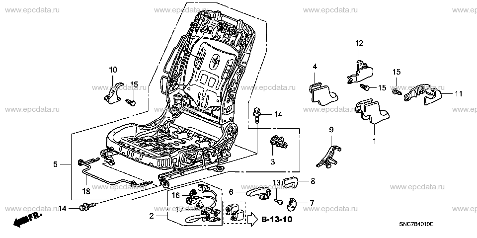 B-40-10 FRONT SEAT COMPONENTS (LH) (DRIVER SIDE) Applicabile: LH