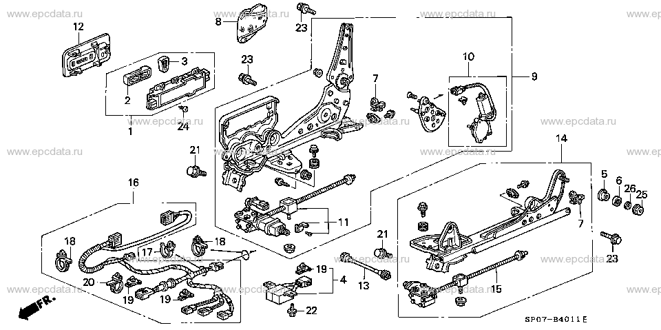 B-40-11 FRONT SEAT COMPONENTS (R.)(LH)