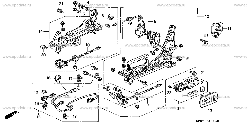 B-40-12 FRONT SEAT COMPONENTS (L.)(RH)