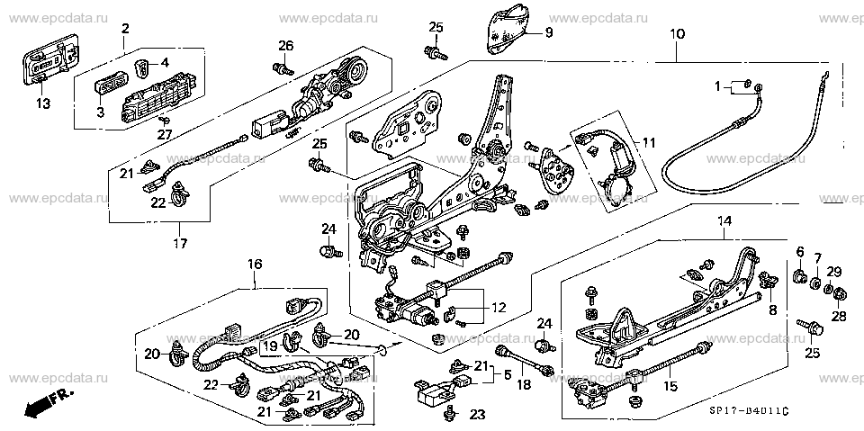 B-40-11 FRONT SEAT COMPONENTS (R.)(LH) Applicabile: LH