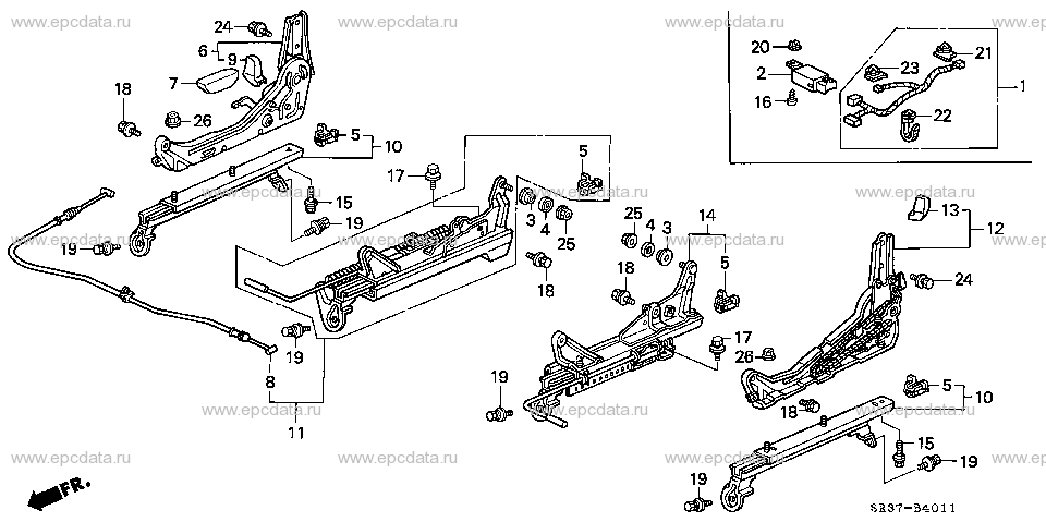 B-40-11 FRONT SEAT COMPONENTS (LH)('94-)